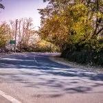 Autumn colours on a mountain road in Kashmir